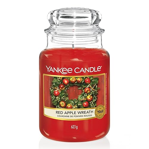 Yankee Candle Vela en un Vaso Doze, Una Corona de Manzanas Rojas, Rojo, Frasco Grande, 623 g - Rojo Apple Wreath - 623 g