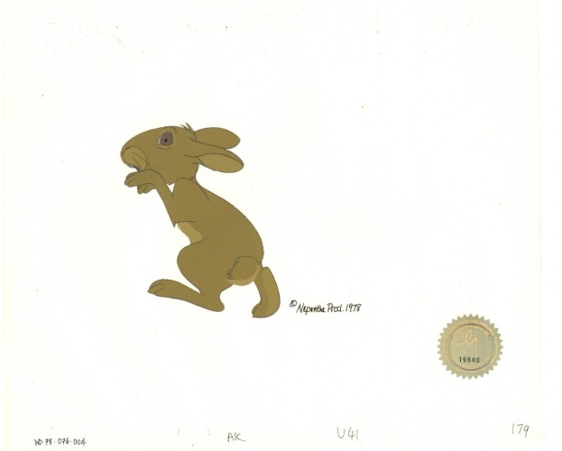 Watership Down 1978 Production Animation Cel Fiver with LJE Seal and COA 076-004