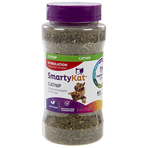 SmartyKat Catnip for Cats & Kittens, Shaker Canister - 2 Ounces - Catnip - 2 Ounce (Pack of 1)