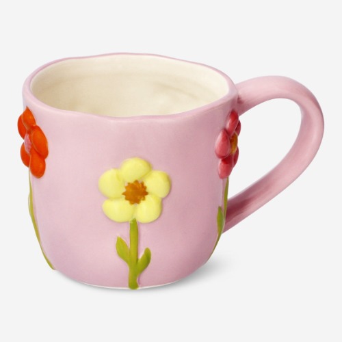 Mug with embossed flowers - 330 ml | Default Title