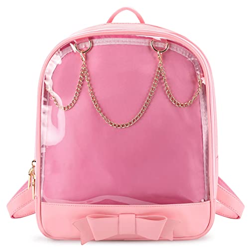 STEAMEDBUN Ita Bag Backpack Bowknot Kawaii Pin Display Backpack Bag with Insert - Pink Large
