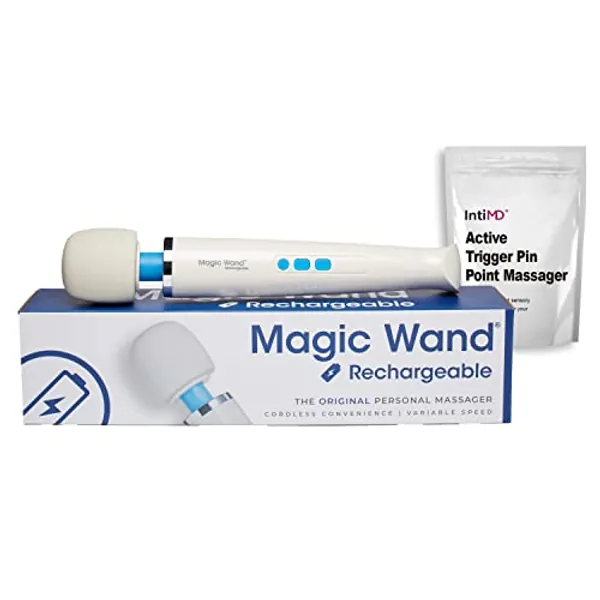 Original Magic Wand Rechargeable Cordless HV-270 by Vibratex with Free IntiMD Active Personal Trigger Pin Point Massager