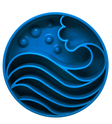 Wave Design eBowl Enrichment Slow Feeder Bowl for Dogs - Wave ebowl - blue