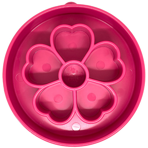 Flower Design eBowl Enrichment Slow Feeder Bowl for Dogs - Flower Bowl - Pink