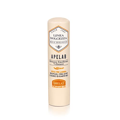 Helan, Apelab Stick, Burrocacao Naturale con Burro di Karitè BIO, Lip Balm Idratante e Riparatore contro Freddo e Sole, Emolliente, Balsamo Labbra Secche e Screpolate, 4 ml - 4 ml (Confezione da 1)