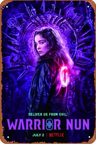 Warrior Nun TV Series Poster Tin metal sign retro wall decor for home Cafes Office Store Pubs Club Sign Gift 12 X 8 inch Plaque Tin Sign - 