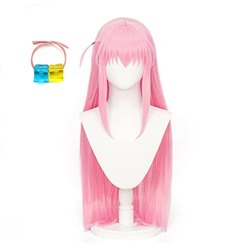 Xingbiyou Anime Bocchi The Rock! Gotou Hitori Cosplay Perücke mit Haarnadel Lang Rosa Party Perücken für Frauen Mädchen (Rosa) - Rosa