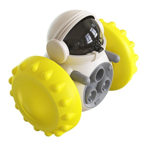 Robot Tumbler Treat Dispenser Interactive Toy - Yellow