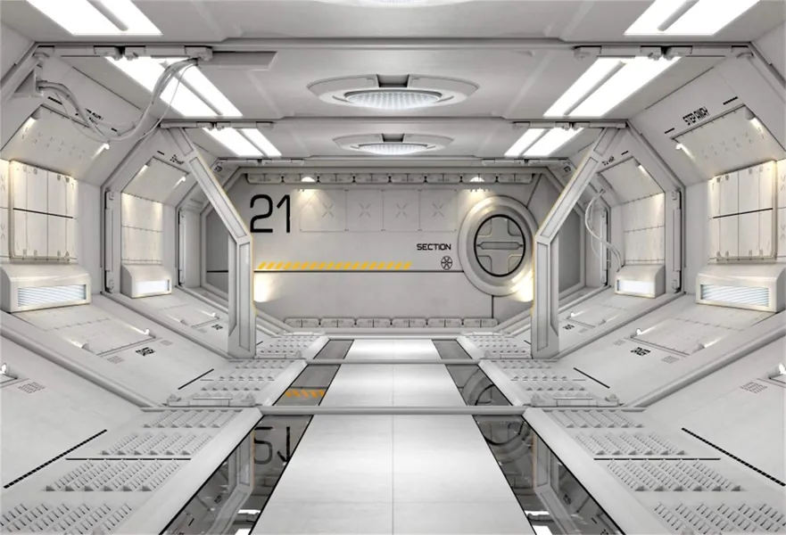 Spaceship Interior Backdrop 7x5ft 
