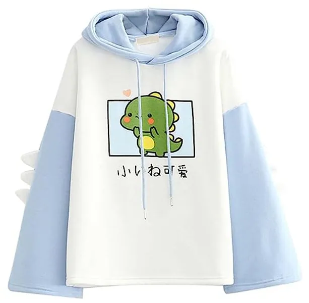 FANCYKIDS Dinosaur Bunny Rabbit Bear Cat Ears Hoodie For Girls Teens Teenagers Oversize Top Sweatshirt Jumper Shirt