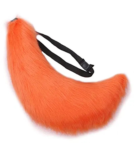 Fxaelian Faux Fur Animal Big Tail Fox Cat Dog Wolf Tail Set Halloween Cosplay Party Costume Accessory