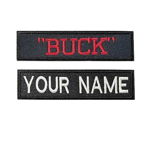 Cutomized Name Patches 2PCS，Personalized Tags with Velcro Fastener/Iron on,Military Tactical Embroidered Morale Badge for Backpacks, Uniforms, Jackets (1 line) - 1 line