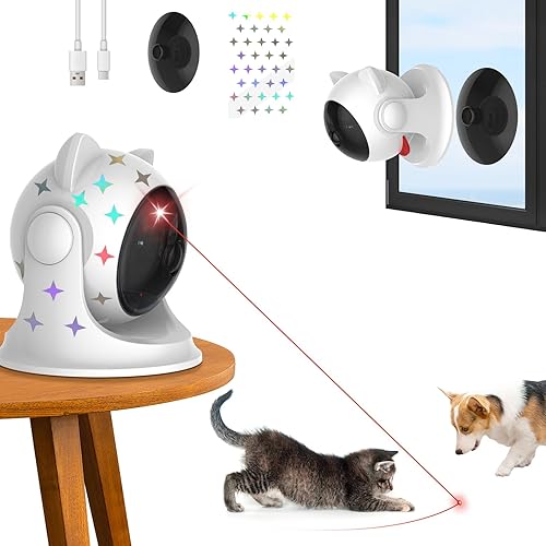 Saolife Automatic Cat Laser Toy, Interactive Cat Toys for Indoor Cats/Kittens/Dogs (Silver) - Silver