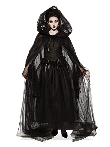 Rubie's Adult Full-Length Sheer Cape with Oversized Hood - Black