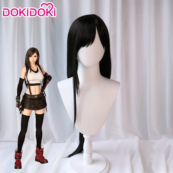 DokiDoki Final Fantasy VII Tifa Lockhart Wig Women Long Black FF ReMark