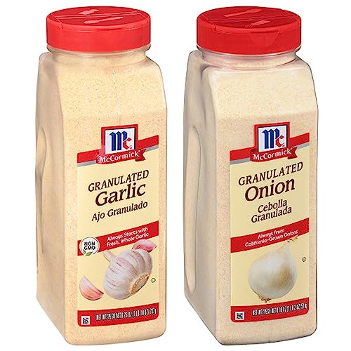 McCormick Granulated Garlic, 26 oz with McCormick Granulated Onion, 18 oz - Bundle