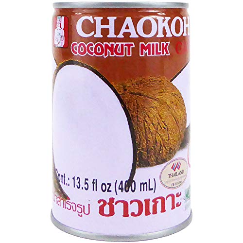 Chaokoh Coconut Milk Unsweetened 6 Pack - Premium, Canned Coconut Milk from Thailand, Lactose Free, Non Dairy Vegan Milk - for Curries, Drinks, Desserts, & More (13.5 oz per Can) - 13.5 Fl Oz (Pack of 6)