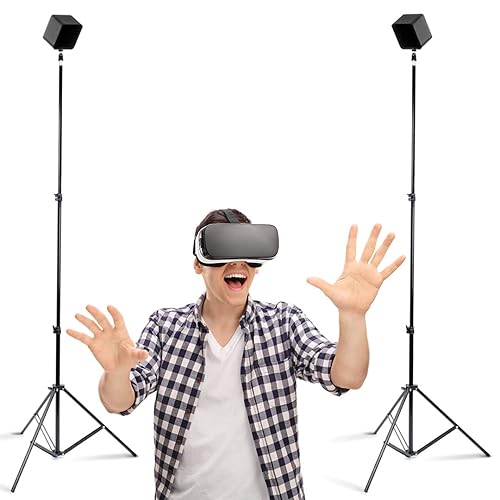 Skywin VR Tripod Stand, HTC Vive Base Station Compatible Sensor Stand and Base Station Mount for Vive Sensors or Oculus Rift Constellation (2 Stands) - 2 Stands - Black