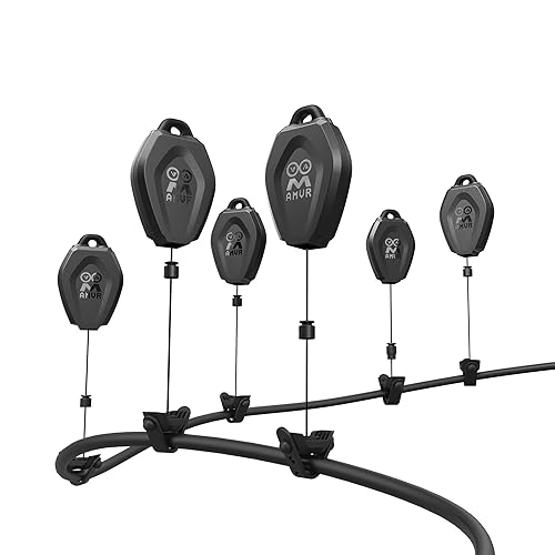 AMVR VR Cable Management System, 6 Packs Ceiling Pulley System for Oculus Quest 3/Quest 2/Rift/Rift S/Valve Index/HTC Vive/Vive Pro/HP Reverb G2/PSVR VR Cord Accessories, VR Link Cable Not Included - Black