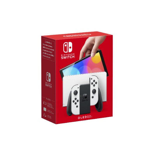 Nintendo Console Switch (Modèle OLED) avec Station d'Accueil/Manettes Joy-Con Blanches