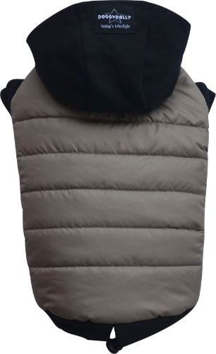 Doggy Dolly W399 Manteau imperméable à capuche pour chien Cappuccino/noir (S tour de poitrine 36-38 cm, dos 23-25 cm)