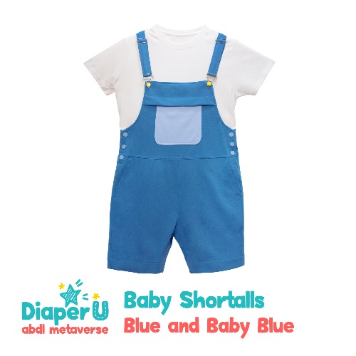 Baby Shortalls - Blue and Baby Blue (Unisex) | S