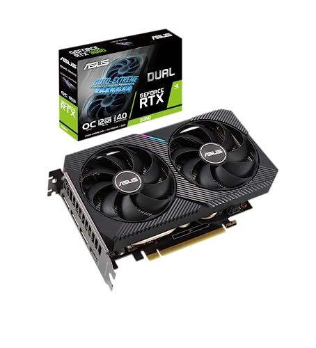 ASUS Dual NVIDIA GeForce RTX 3060 V2 OC Edition 12GB GDDR6 Gaming Graphics Card (PCIe 4.0, 12GB GDDR6 Memory, HDMI 2.1, DisplayPort 1.4a, 2-Slot, Axial-tech Fan Design, 0dB Technology) - Dual Fans - RTX3060|OC