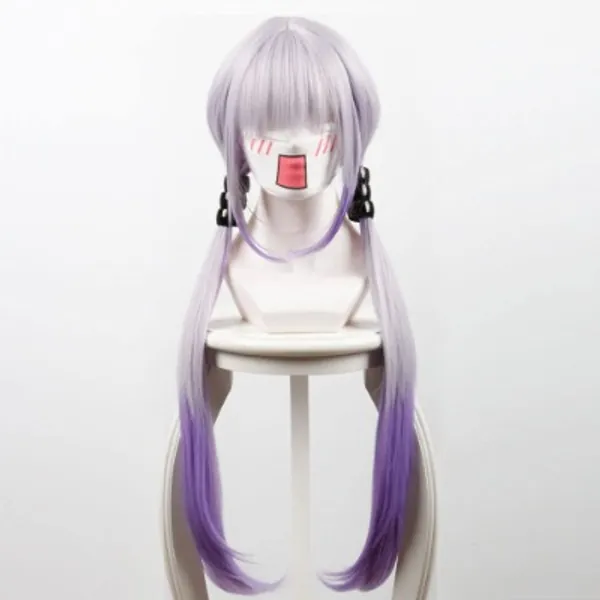 Miss Kobayashi's Dragon Maid Loli KannaKamui Gradient Lila Långt hår och Dubbel Hästsvans Cosplay Peruk