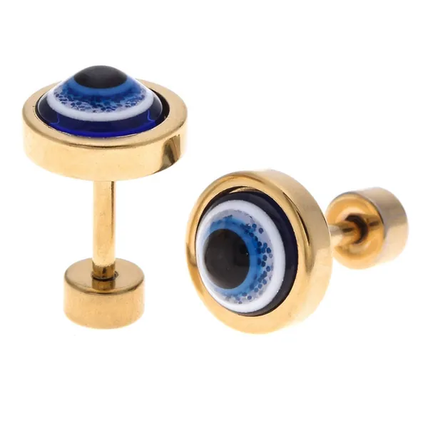 Evil Eye Round Stud Earrings