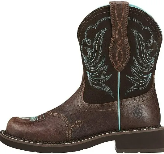 Amazon.com | Ariat Women's Fatbaby Leather Western Boots, Royal Chocolate/Fudge, 8 | Mid-Calf