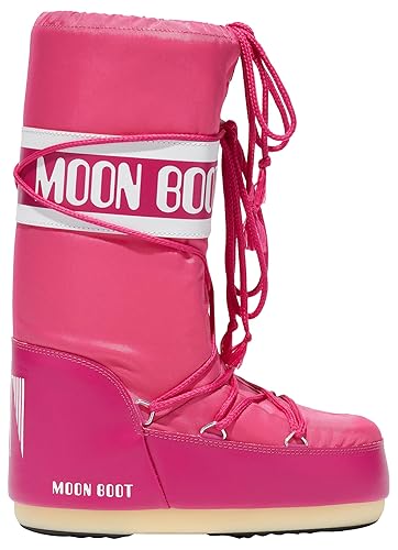 Moon Boot Icon Nylon Insulated Slip On Unisex Snow Boots - 8-9.5 Women/7-8.5 Men - Bougainvillea