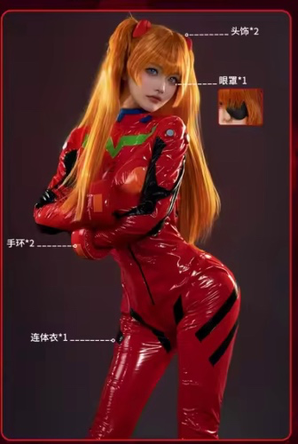 EVA Asuka Langley Soryu Cosplay Costume EVANGELION-02 Fighting Jumpsuit Halloween Outfit 