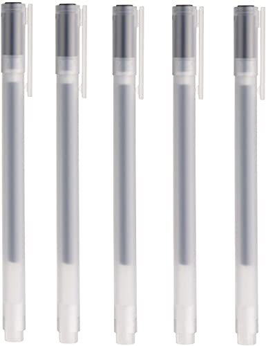 MUJI 0.5mm Gel Ink Ballpoint Pen - Black (Pack of 5)