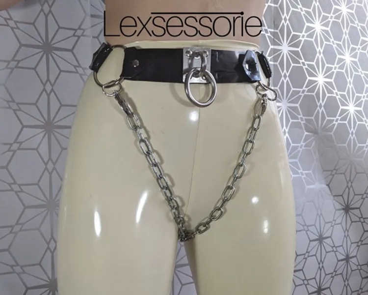 Latex Chain Belt | Etsy