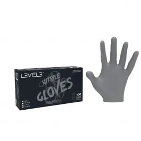 L3VEL3 Professional Nitrile Gloves Liquid Metal - S