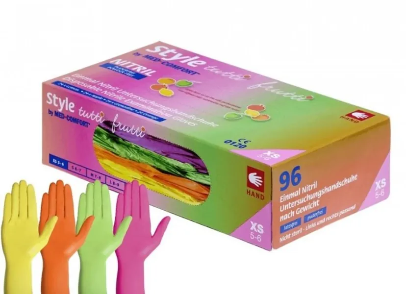 Nitril Mix Color Tutti Frutti Gloves 96pcs XS - Dana Beauty Shop