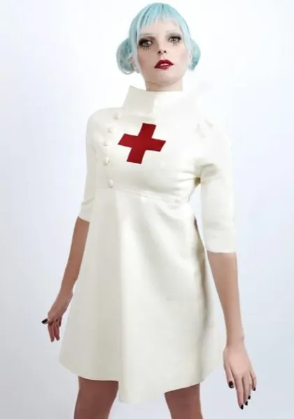 Latex Nurse skater skirt dress with Red cross. | UK size 12
