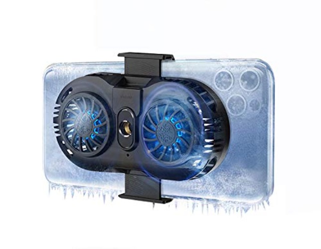 Neveika Phone Cooler, Cellphone Radiator with Dual Semi-Conductor Cooling Chip, Mobile Phones with a Width of 6 to 8 cm for Tiktok Live Streaming, Outdoor Vlog, Mobile Gaming. - Twin Turbo - black