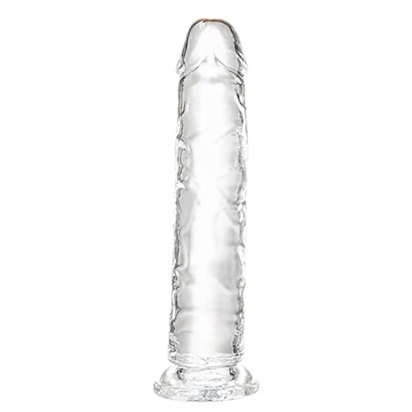 Transparent Dildo 7.7 inch,Strong Suction Cup - Crystal Clear G-Spot Realistic Toys, Soft and Flexible Adult Sex Toy