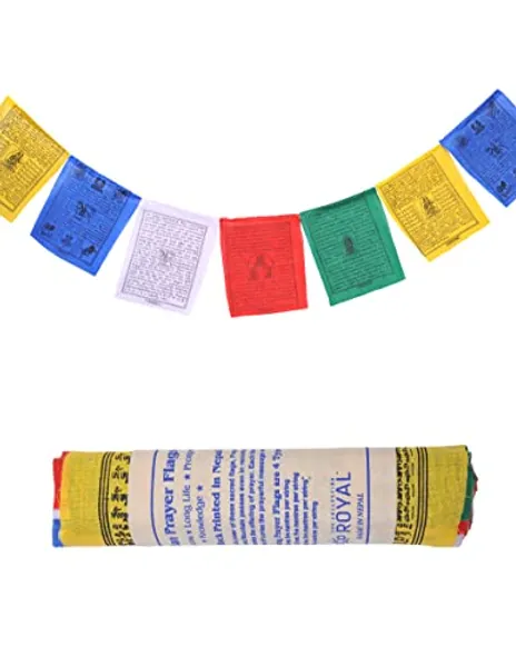 Tibetan Prayer Flags Outdoor, Zen Flag, Colorful Buddhist Banner, Chakras Flags, Sacred Geometry Flag, Made in Nepal Wind Horse Flag, Traditional Mantras