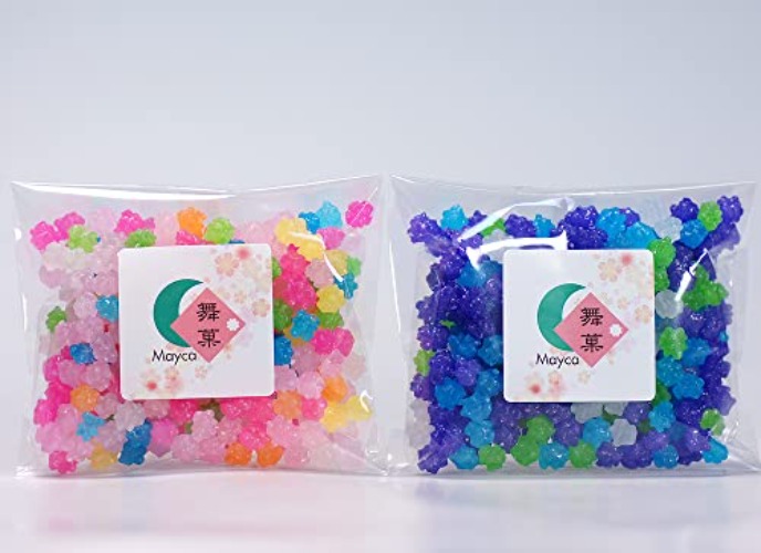 Mayca Assorted Konpeito Japanese Tiny Sugar Candy Crystal type (Rainbow & Wasurenagusa) - Rainbow & Wasurenagusa