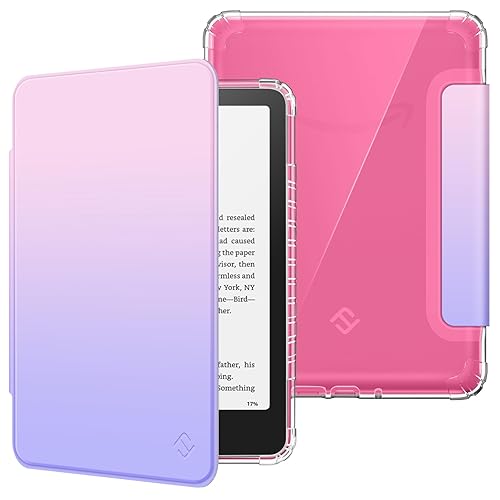 Fintie Case for 7" All-New Kindle Paperwhite (12th Generation, 2024) and Kindle Colorsoft Signature Edition, Ultra Clear Soft Light Transparent TPU Back Cover Auto Wake/Sleep, Fantacy Ombre - Fantacy Ombre