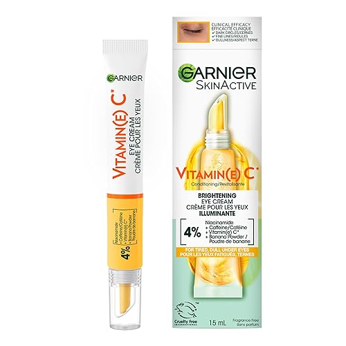 Garnier Brightening Eye Cream with Vitamin C, Reduces the Appearance of Dark Circles and Fine Lines for Well-Rested, Brighter, More Radiant Skin, Garnier SkinActive - 15ml - Eye Cream