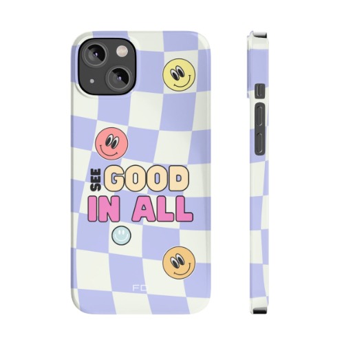Happy Smiley Face Positive Message Slim Case for iPhone 14, 14 PRO and 14 PRO MAX - iPhone 14