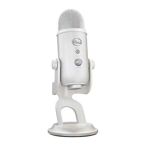 Logitech G Blue Yeti Premium USB Gaming Microphone for Streaming, Blue VO!CE Software, PC, Podcast, Studio, Computer Mic, Exclusive Streamlabs Themes, Special Edition Finish - White - Off White - Microphone