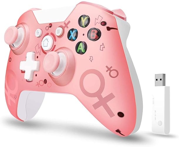 Wireless Controller for Xbox One, Xbox Wireless Controller Game Controller Gamepad Joystick for Xbox One, PC and PS3, No Headset Jack (Pink) - Pink