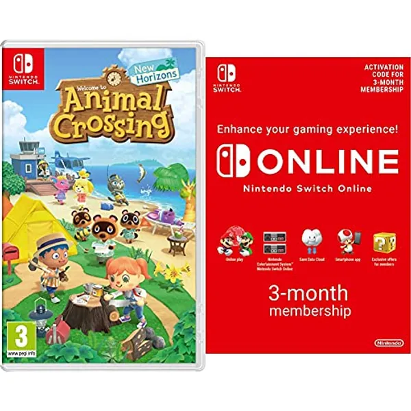 Nintendo Animal Crossing: New Horizons Switch + Switch Online Membership - 3 Months | Switch Download Code