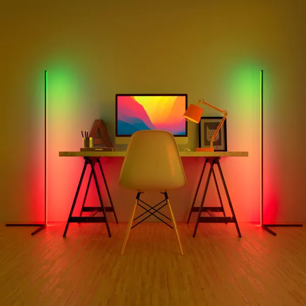 LED Floor Lamp - Tall Color Changing LED Corner Lamp - Dimmable Multi Light Mode - Standing RGB Floor Lamp - Modern LED Lamp for Bedroom & Living Room - Creative Corner Lighting Mood Room Lights