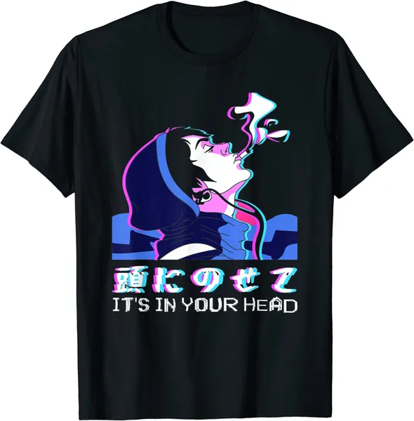 Japanese Aesthetic Vaporwave - Smoking Anti-Social Anime Boy T-Shirt