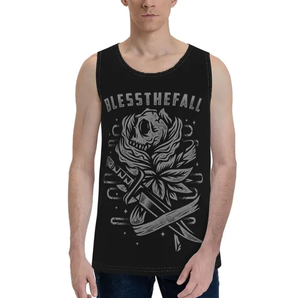 AlanDBob Blessthefall Tank Top Men's Fashion Crew Neck Vest Summer Casual Sleeveless Tee